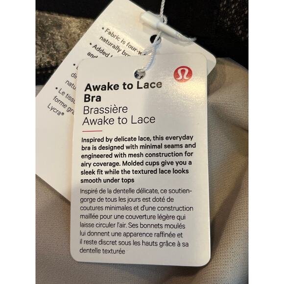 Lululemon NEW Awake to Lace Bra Size 32C Black and Barely Beige - Picture 7 of 11